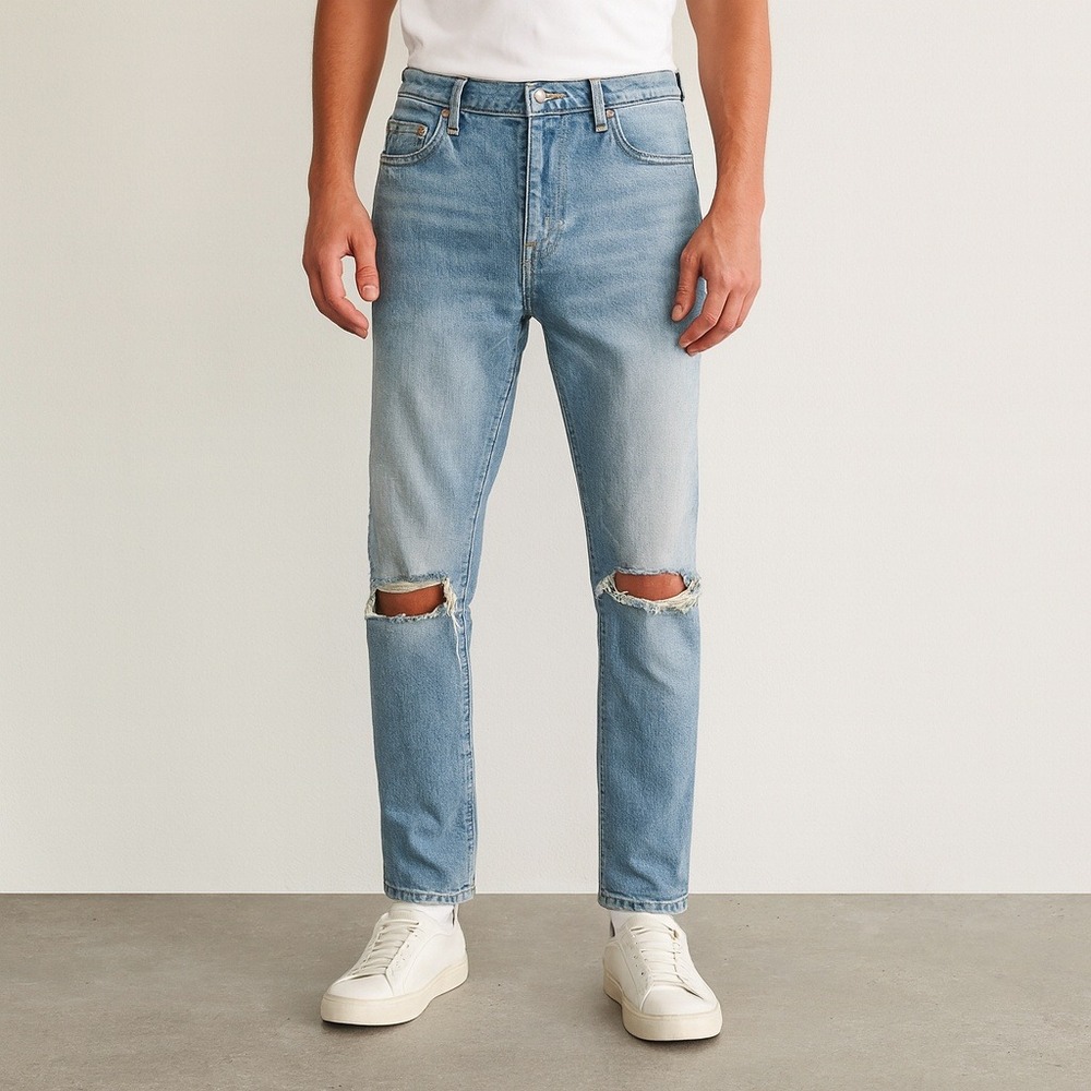 John Elliott The Cast 2 Distressed‎ Light Wash Jeans Size 29 Ripped Denim
